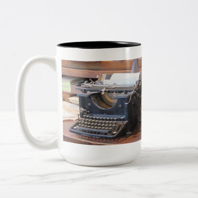 Café Em Dois Tons Caneca antiga da máquina de escrever (Esquerda)