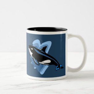 Café Em Dois Tons Caneca - baleia de assassino