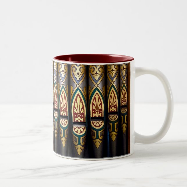Café Em Dois Tons Caneca bonito das tubulações de órgão (Direita)