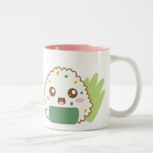 Café Em Dois Tons Caneca bonito de Onigiri