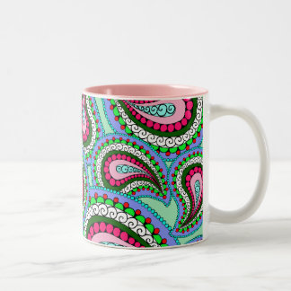 Café Em Dois Tons Caneca bonito de Paisley