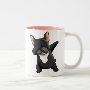 Café Em Dois Tons Caneca bonito de toque ligeiro do buldogue francê