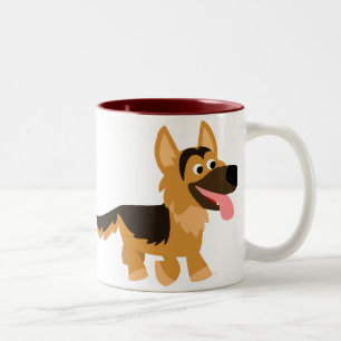 Café Em Dois Tons Caneca bonito do cão de german shepherd dos