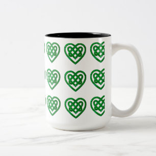 Café Em Dois Tons Caneca celta do teste padrão de nó do coração 