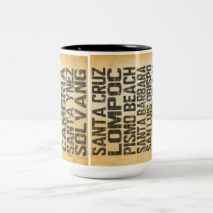 Café Em Dois Tons Caneca central da costa de Califórnia