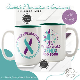 Café Em Dois Tons Caneca Cerâmica de Conscientização sobre Prevenção