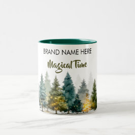 Café Em Dois Tons Caneca Charme de Natal • Adicione o Nome da Sua Ma