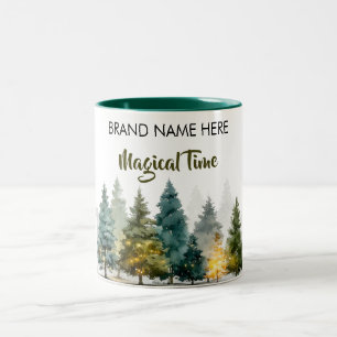 Café Em Dois Tons Caneca Charme de Natal • Adicione o Nome da Sua Ma
