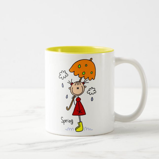 Café Em Dois Tons Caneca Chuvas de Primavera (Direita)