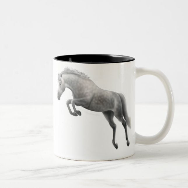 Café Em Dois Tons Caneca cinzenta de salto do cavalo (Direita)