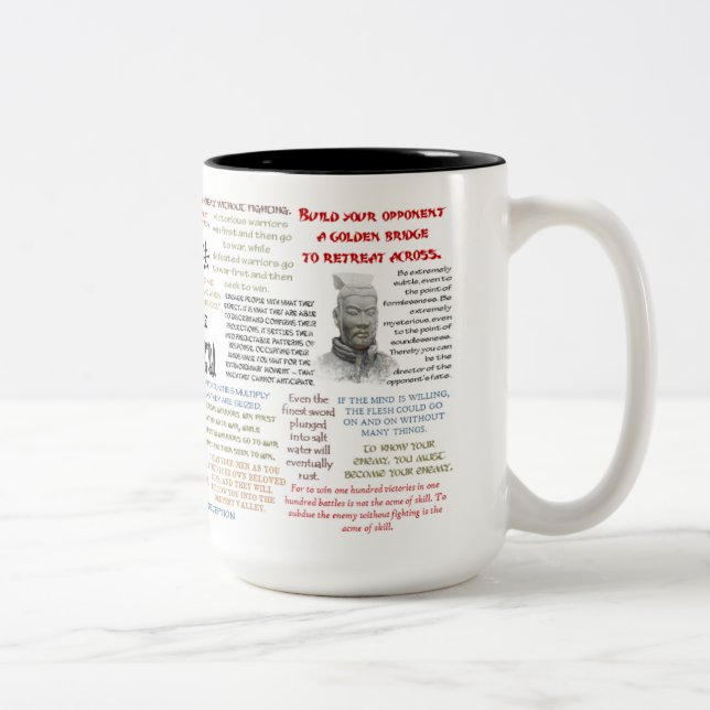 Café Em Dois Tons Caneca citável de Sun Tzu (Direita)