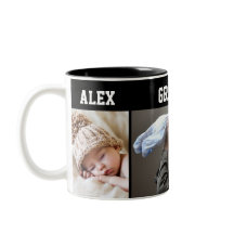 Caneca Colagem de 3 Fotos Primeiro Avô Moderno
