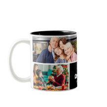 Caneca Colagem de 4 Fotos Primeiro Avô Moderno
