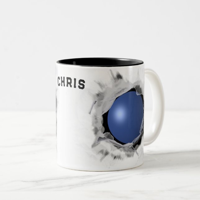Café Em Dois Tons Caneca Colecionável de Raquetebol (Frente Esquerda)