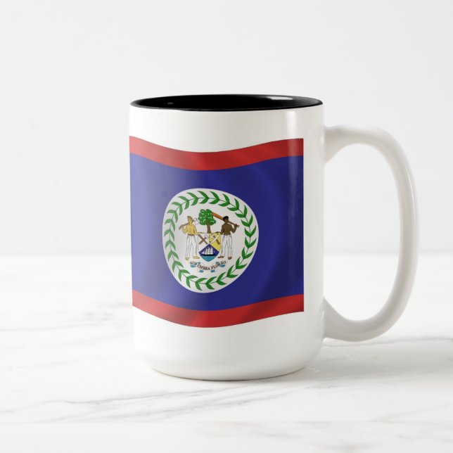 Café Em Dois Tons Caneca com a Bandeira de Belize (Direita)