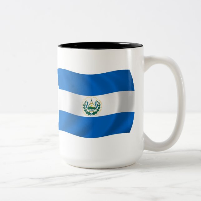 Café Em Dois Tons Caneca com a Bandeira de El Salvador (Direita)