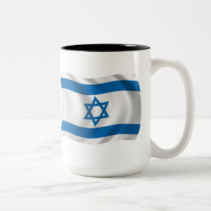 Café Em Dois Tons Caneca com a Bandeira de Israel