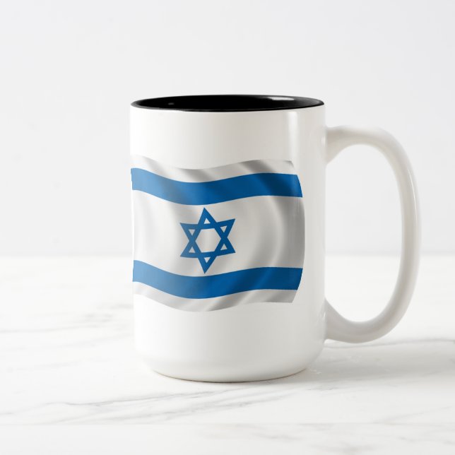 Café Em Dois Tons Caneca com a Bandeira de Israel (Direita)