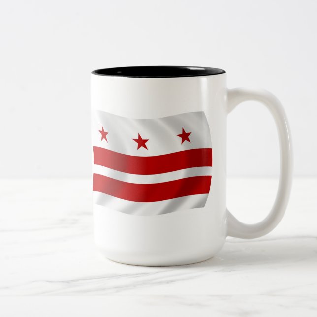 Café Em Dois Tons Caneca com a Bandeira de Washington D.C. (Direita)