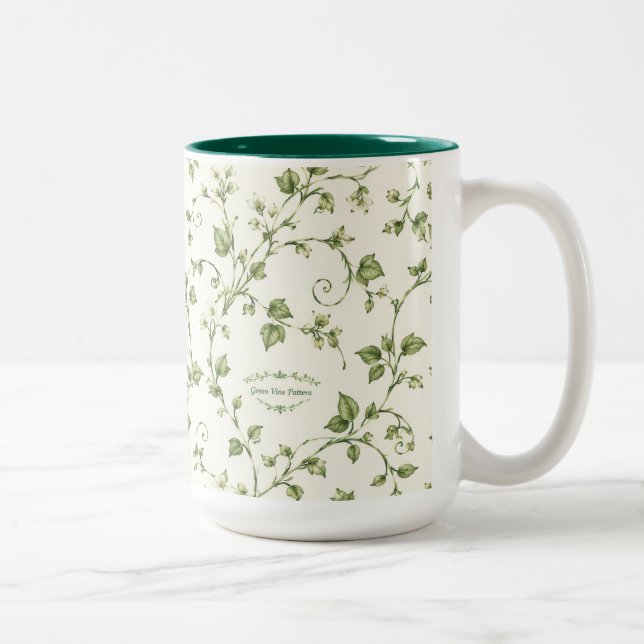 Café Em Dois Tons Caneca com Acento de Videira Verde (Direita)
