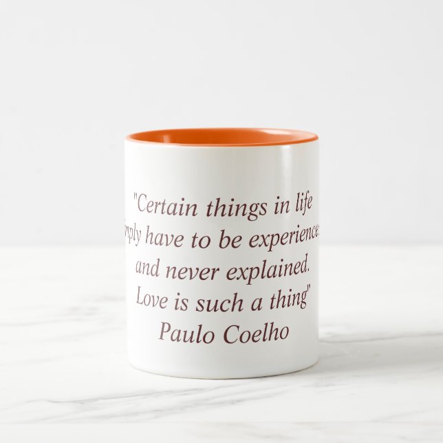 Café Em Dois Tons Caneca com citações de Paulo Coelho (Centro)