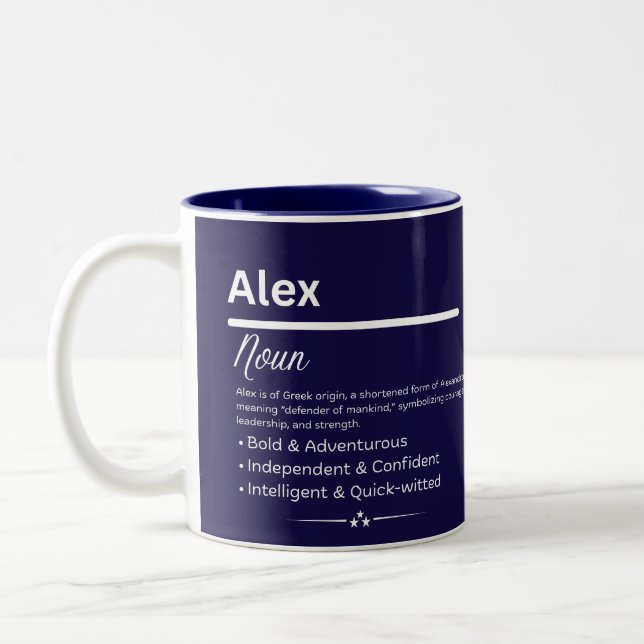 Café Em Dois Tons Caneca com Definição de Nome Personalizado Menina  (Esquerda)