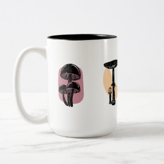 Café Em Dois Tons Caneca com desenho de cogumelo
