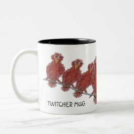 Café Em Dois Tons Caneca Com Desenhos Animados de Pássaros