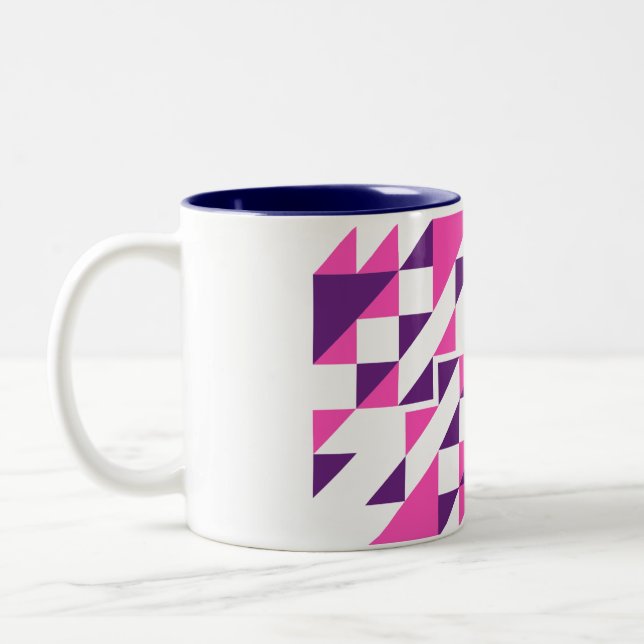 Café Em Dois Tons caneca com design de padrão único (Esquerda)