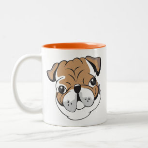 Café Em Dois Tons Caneca com estampa de Bulldog