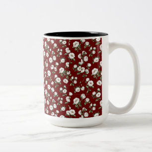 Café Em Dois Tons Caneca com Estampa de Flores