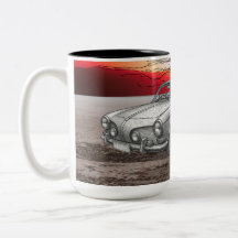 Caneca com Ilustração de Carro Estilo Retrô