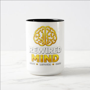 Café Em Dois Tons Caneca com Logo da Mente Reconectada - Caneca de C