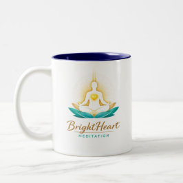 Café Em Dois Tons Caneca com logotipo de meditação Brightheart mascu
