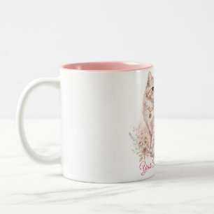 Café Em Dois Tons Caneca com Nome de Gato Personalizado