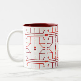 Café Em Dois Tons Caneca com padrão abstrato de hieróglifos