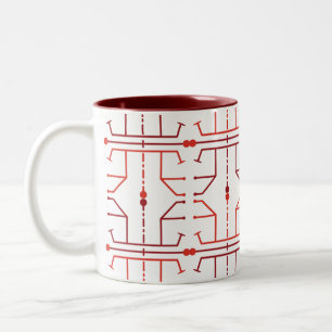 Café Em Dois Tons Caneca com padrão abstrato de hieróglifos