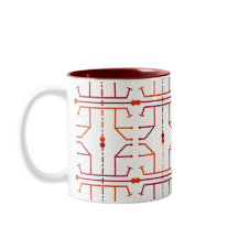 Caneca com Padrão Abstrato de Hieróglifos
