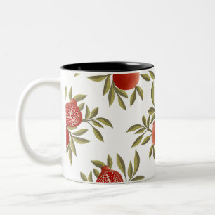 Café Em Dois Tons Caneca com Padrão Colorido de Romã
