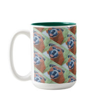 caneca com padrão de cachorro boxer