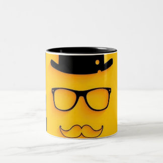 Café Em Dois Tons Caneca com padrão de figura de palito preta | Mini