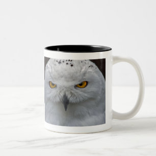 Café Em Dois Tons Caneca com Retrato de Coruja das Neves