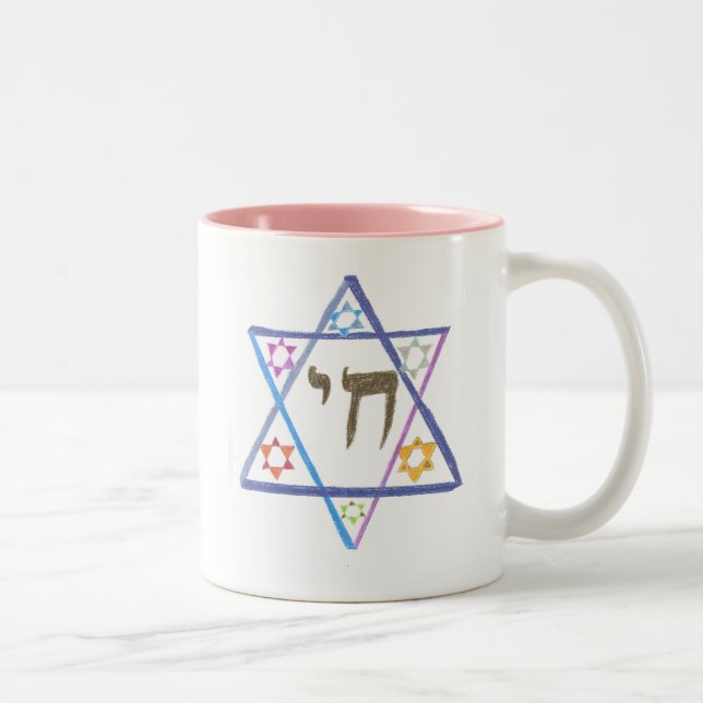 Café Em Dois Tons Caneca Comemorativa de Bat Mitzvah (Direita)