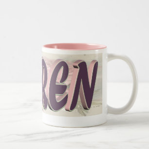 Café Em Dois Tons Caneca cor-de-rosa de Karen