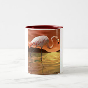 Café Em Dois Tons Caneca cor-de-rosa do flamingo de Florida