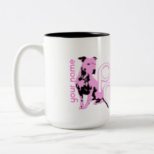 Café Em Dois Tons Caneca cor-de-rosa personalizada da mamã de