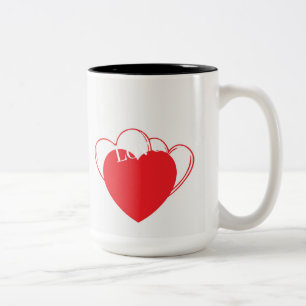 Café Em Dois Tons Caneca Coração Fofo – Design de Amor e Adorável