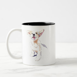 Café Em Dois Tons Caneca Corgi, Presente de Cachorro Pembroke Welsh