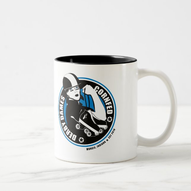 Café Em Dois Tons Caneca Cornfed das damas de Derby (Direita)