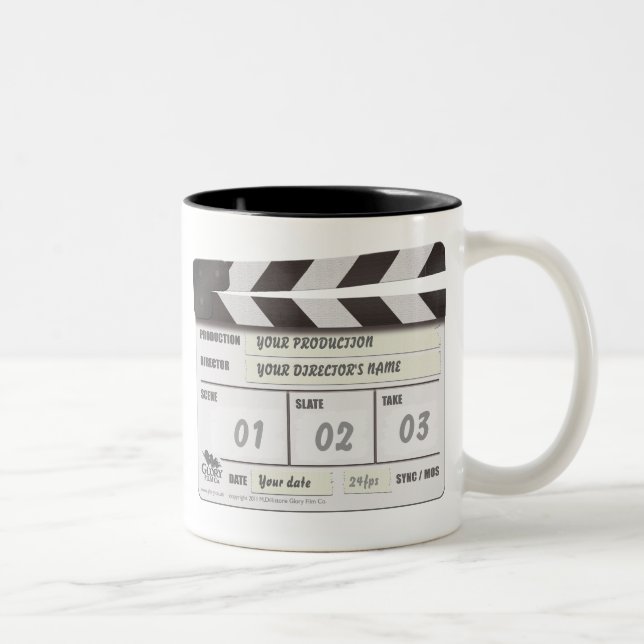Café Em Dois Tons Caneca Customisable de Clapperboard (Direita)
